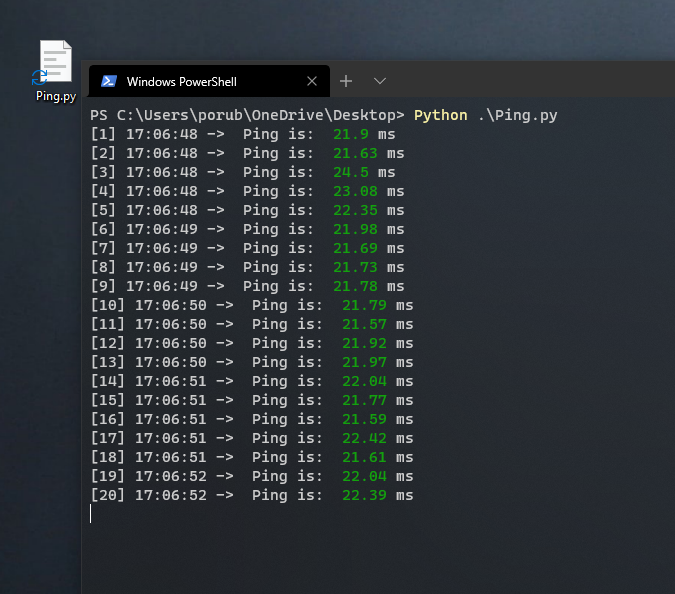 Aplikácia na monitorovanie Pingu – Python